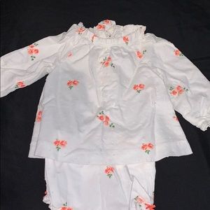 2 piece Orange & White baby set